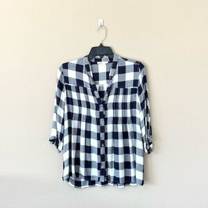 Hollister Soft Plaid Button Down Top